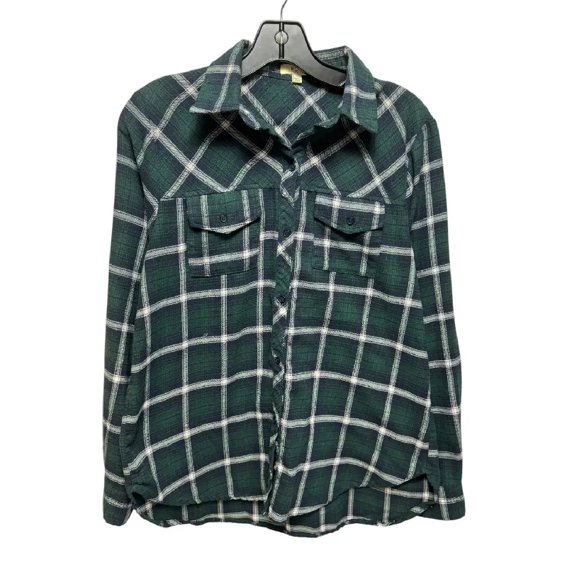 Top Long Sleeve By Kori America In Plaid Pattern, Size: S