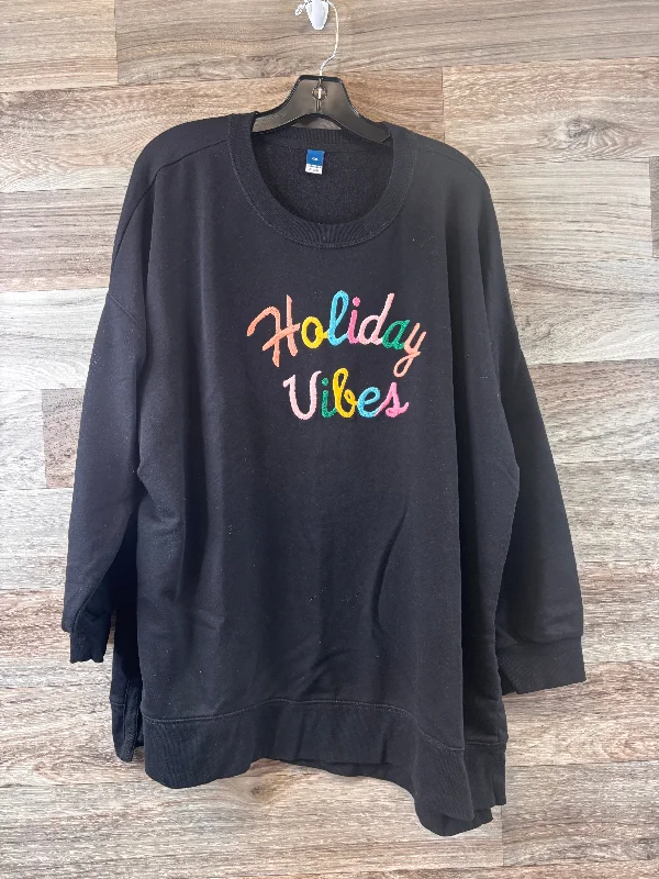 Top Long Sleeve By Old Navy In Black & Orange, Size: Xxl