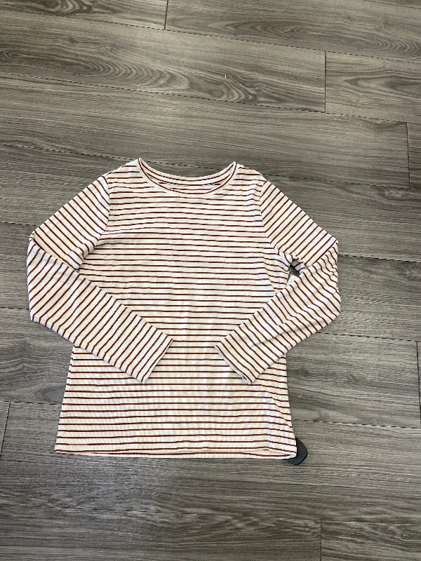 Top Long Sleeve By Time And Tru In Striped Pattern, Size: L