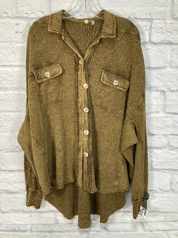 Tunic Long Sleeve By Free People In Green, Size: S